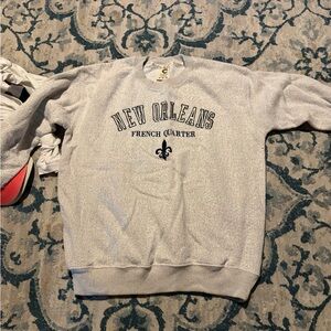 Gray New Orleans French Quarter Sweater Terry Cloth